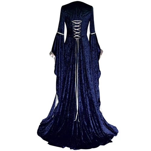Medieval Renaissance Costume Velvet Long Dress Gothic Victorian Gown Cosplay - Picture 11 of 24