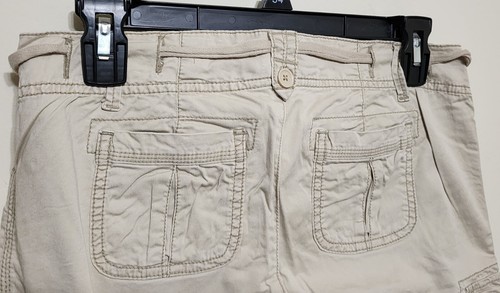 Abercrombie Kids Girl's Junior's Beige Cargo Shorts Pockets Drawstring - Size 16 - Picture 6 of 7
