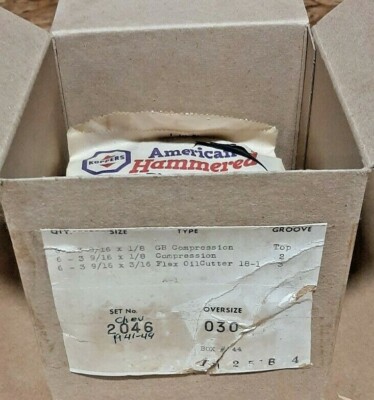 1941-49 Chevy 6 cyl ''oil-cutter'' piston ring set American Hammered #: 2046 .030