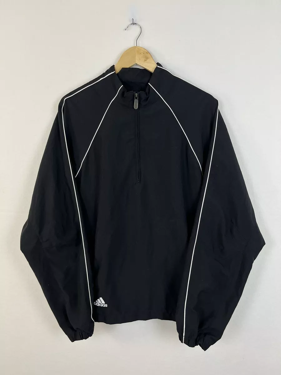 Puede ser calculado interferencia revelación Adidas Mens Medium Climaproof Wind Jacket Black 1/4 Zip Pullover Athletics  Golf | eBay