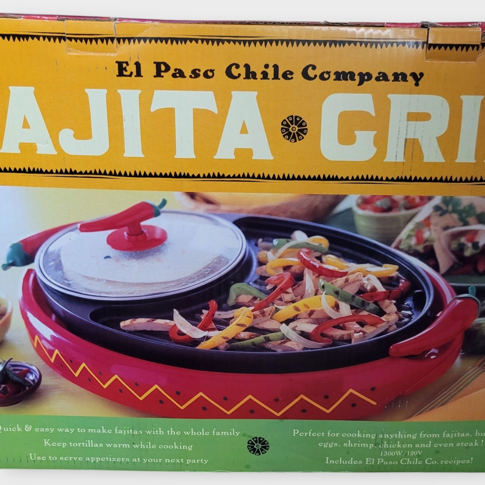 El Paso Chile Company Fajita Grill Maker Cookware Red