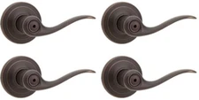Kwikset Tustin Venetian Bronze Privacy Bed Bath Door Handle Lever 4 Pack