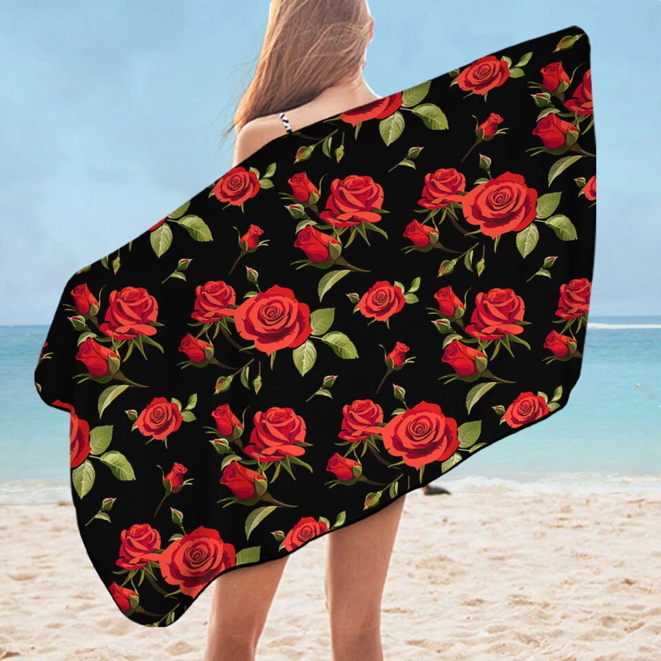 Red and black beach cheap towels