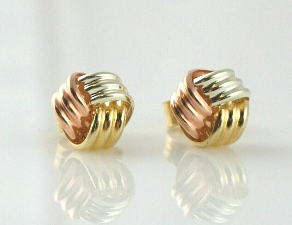 9ct gold hotsell knot stud earrings