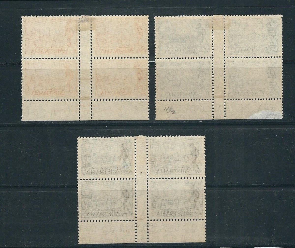 AUSTRALIA 1934 CENTENARY of VICTORIA (Scott 147-49) J.ASH gutter