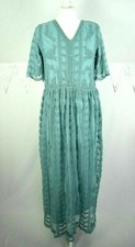 Hidden Alley mint green Lace long dress V neck summer festival Size S