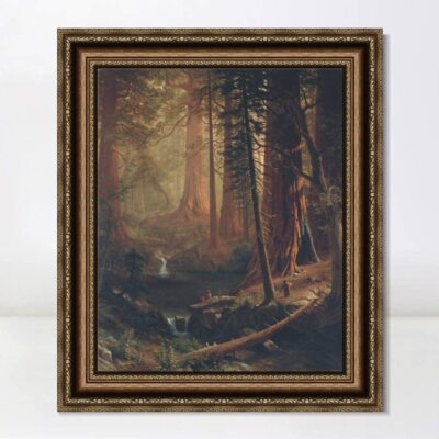 Framed Canvas Giant Redwood Trees of California 1874 by Albert Bierstadt 24''x32''
