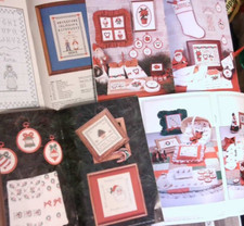 Lot 4 booklets Gloria  Pat cross stitch Christmas 1990, 1991, 1992, 1987