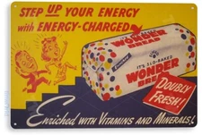 TIN SIGN Wonder Bread Energy Metal Décor Art Kitchen Cottage Farm Store A690