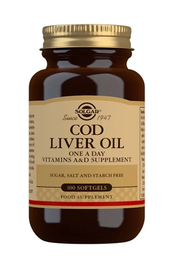 Solgar Cod Liver Oil One a Day 100 or 250 Pack Size Free of Gluten, Wheat, Yeast - image 2 of 3