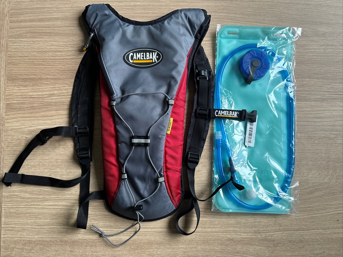 CamelBak Classic Hydration Backpack Red Gray Hiking Water Free
