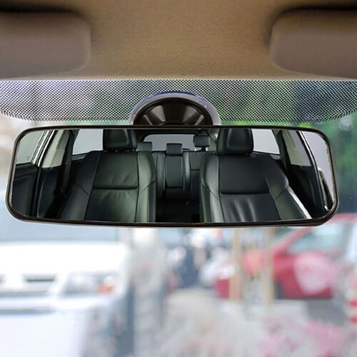 Rear View Mirror Glass Suction Cup Learner Driver Stick On Interior Wide CLI - Picture 5 of 12