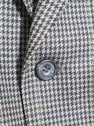 JOS A BANK Mens Size 42R Sport Coat Blazer Two Button Houndstooth Blue Gray Wool - Picture 3 of 13