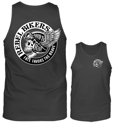 Camiseta sin mangas Rebel Bikers vintage clásica personalizada con gráfico de motocicleta - Imagen 3 de 8