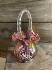 1996 Fenton Basket with Ruffled Edge Opalescent Signed #388