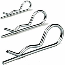R CLIPS RETAINING PINS SPING CLIPS COTTER PINS HAIR PIN LYNCH BRIGHT ZINC PLATED