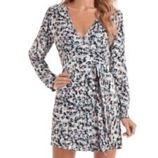 Guess by Marciano Silk Animal Print True Wrap Dress Size XS