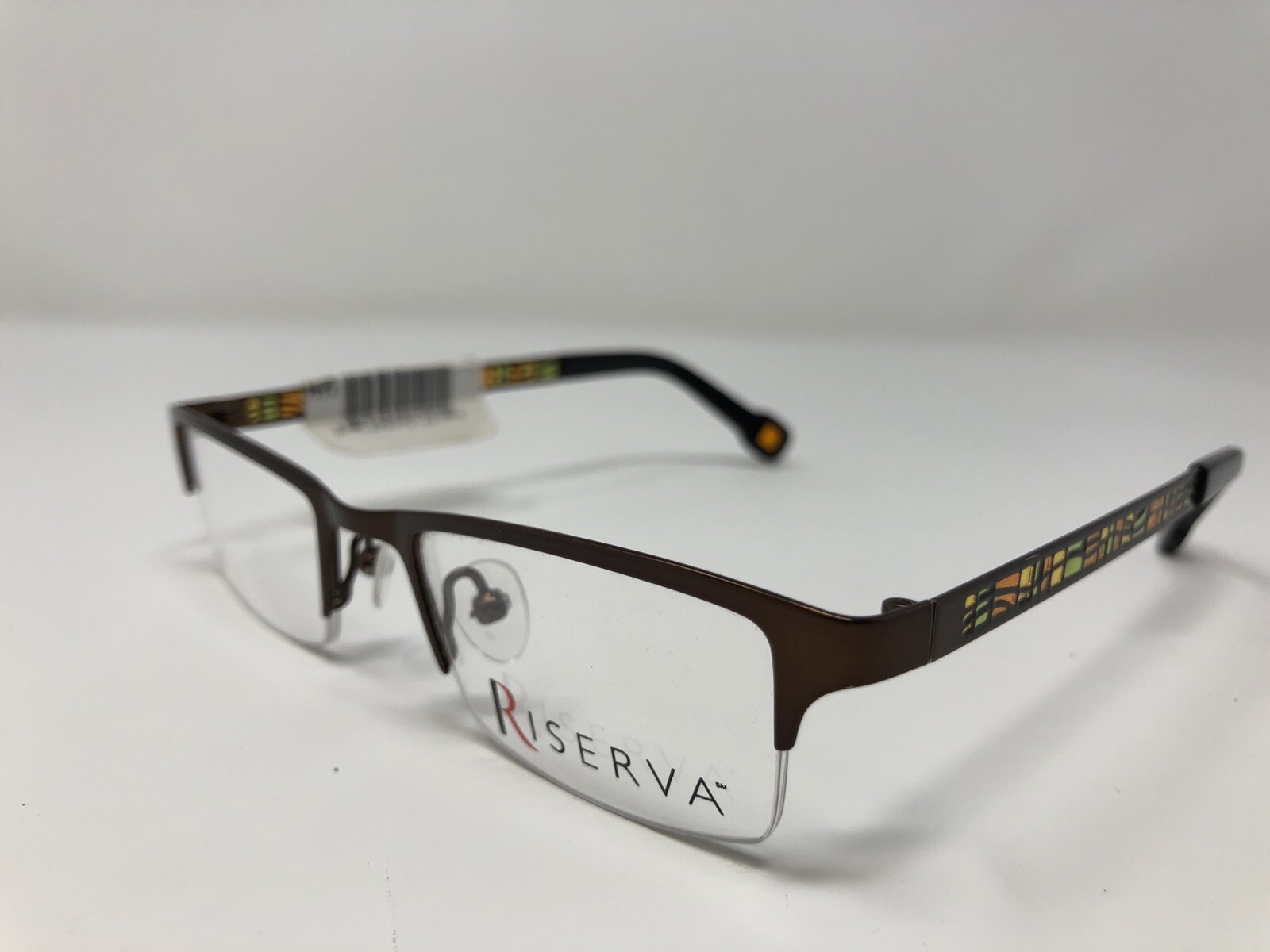 Riserva Eyeglasses Frame 9107 BRONZE 45-19-140 Tortoise/Black Half Rim ...