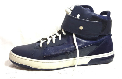 SALVATORE FERRAGAMO Men High Top Sneaker 13 EE Blue leather