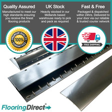 Premium Dark Chrome Carpet Threshold Prestige Metal Cover Strip Door Bar 900mm