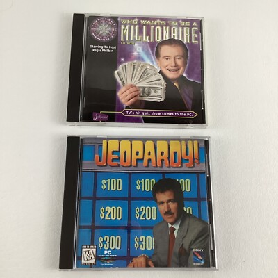 Computer Games PC Who Wants To Be A Millionaire Jeopardy CD Rom Vintage TV Games