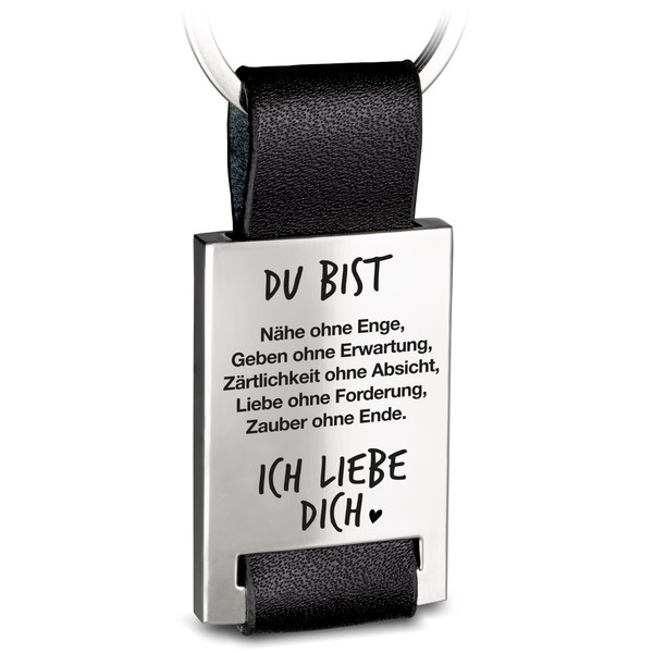 "Leder SchlüSselanhäNger Mit Gravur \"Du Bist Liebe\" - Ich Liebe Dich Geschenk"-image