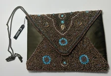 Charming Charlie RSVP Bag Purse NWT Dark Green, Sequins 10" x 7" w/ Chain Strap