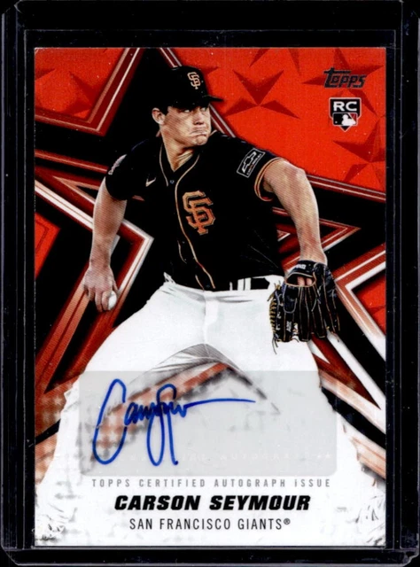 2026 Topps Carson Seymour Baseball Stars Auto RC Orange Rookie #/25 Giants
