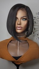 New Black Short Bob Wrap Style Lace Front Wig Womens Fashion Hair Wigs