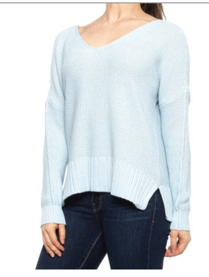 She Sky V-Neck Oversized open knit Sweater in Seafoam NWT list $68 One Size fit