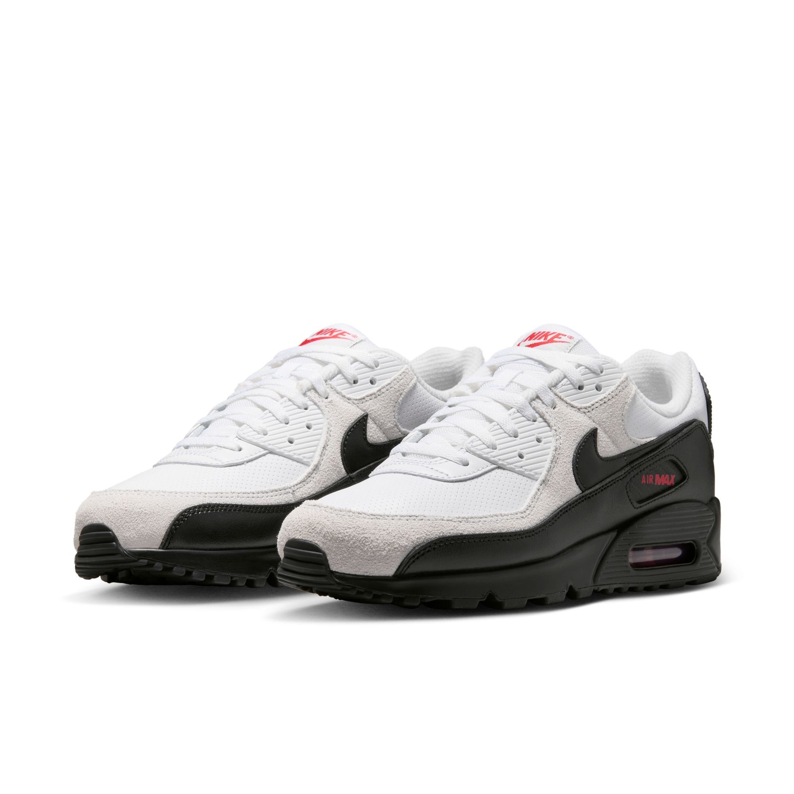 MENS NIKE AIR MAX 90 WHITE/BLACK-UNIVERSITY RED IV2867-100-SIZE 10