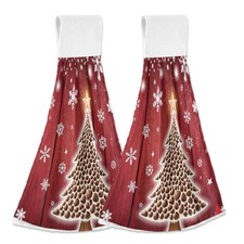 Christmas Snowflakes Tree Kitchen Hanging Towel Snow Coffe Tree Hand Fingertip B