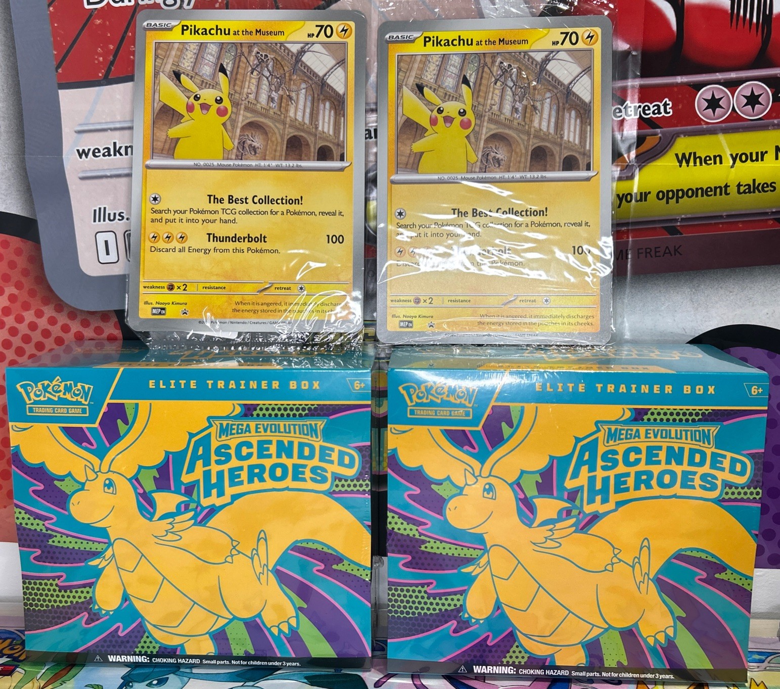 2 x Pokémon TCG Ascended Heroes ETB RIP SEAL + 2x Pikachu At The Museum SEE PICS