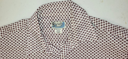 Vtg BC Ethic Lounge Shirt Smooth Fits Mens Large Geometric Button Down Shirt USA - Picture 5 of 15