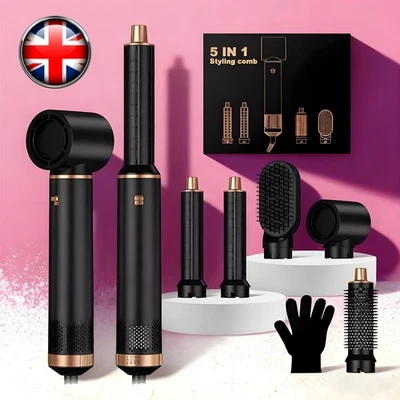5 in 1 Air Styler Magic Styler Hair Dryer Brush Multi use Styling Appliances UK