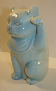 Vintage ANDREA By SADEK Maneki Neko LUCKY CAT 7" Statue JAPAN