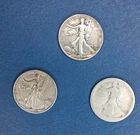US silver coins, Walking Liberty half dollars (lot of 3), .90 silver
