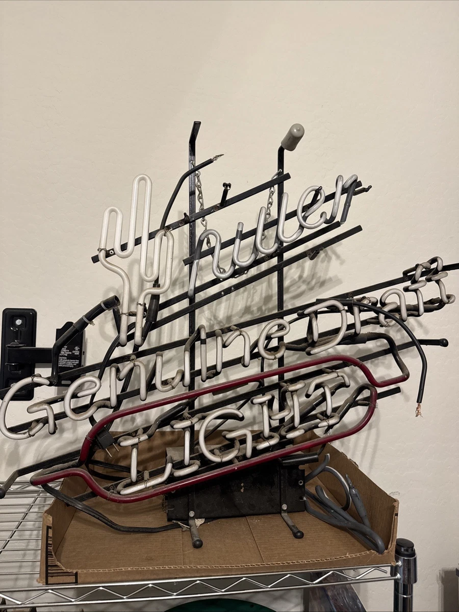 Miller Light Neon Beer Sign In Collectible Miller Signs & Tins for