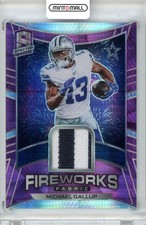 2020 Panini Spectra Michael Gallup Fireworks Fabric Relic Neon Pink /3