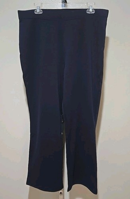#ad NWT Womens Modern Soul Pull On Knit Stretch Pants Size Large Navy Blue QVC $12.15