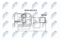 NTY Gelenksatz Antriebswelle NPW-MZ-013 FüR GF 626 GW Mazda 5 Hatchback Station