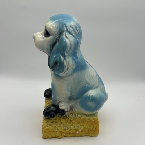 Vintage 1950’s-60’s Blue Cocker Spaniel Chalkware Piggy Bank USA - Picture 3 of 13