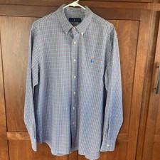 Polo Ralph Lauren Mens Sz XL. Button Down Shirt. Plaid Long Sleeve 100 Cotton.