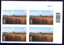 US Stamp Scott #C136, 70c, Air Mail, Nine-Mile Prairie, Plate Block MNH SCV$5.60