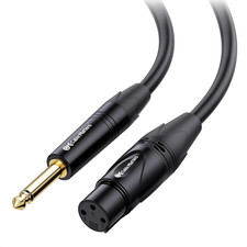 XLR to 1/4 TS Microphone Cable 3 Ft, Unbalanced Female XLR to Male 1/4 6.35Mm 