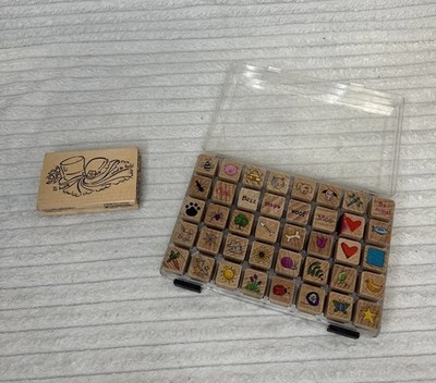 40 Stück Mini Gummi Kinder Stempelset & Stampendous Hochzeit Stempel sehr guter Zustand