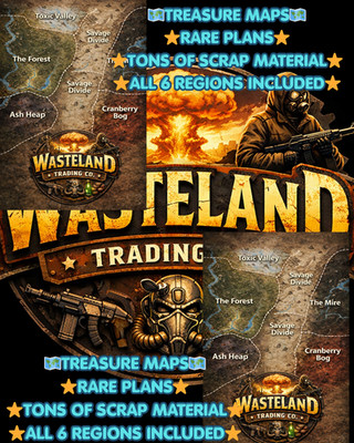 Fallout 76 PC TREASURE MAPS--ALL 6 REGIONS--RARE PLANS--TONS OF SCRAP MATERIAL