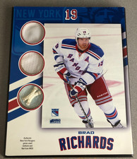 BRAD RICHARDS PLAQUE STEINER GAME USED UNIFORM & MSG NET 10