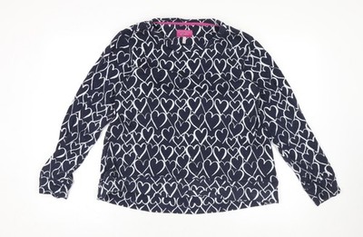 Joules Damenpullover blau Herzmuster Baumwolle UK 10