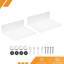 2 x Acrylic Floating Shelf Floating Wall Mounted Shelves Transparent 7.87"x5.91"